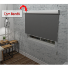 Persiana Rolo Blackout Cinza Escuro Com Bandô 1,40m X 1,40m