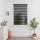 Persiana Rolô Double Vision Total Black Tecido Preta 1,60x1,60m Topflex