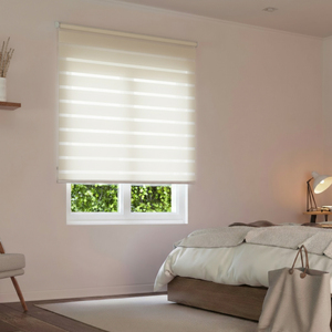Foto de Persiana Rolô Double Vision Dual Poliéster Branca 1,40x1,60m