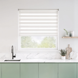 Foto de Persiana Rolô Double Vision Lumina Poliéster Branca 1,60x1,60m