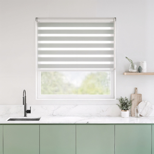 Foto de Persiana Rolô Double Vision Lumina Poliéster Cinza 1,60x1,60m