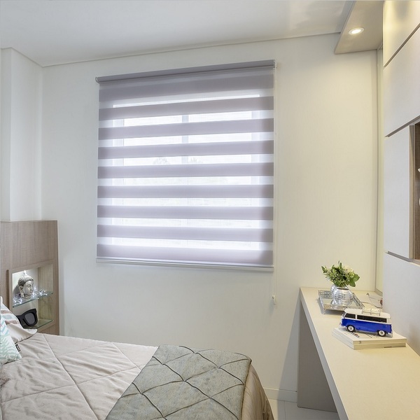 Persiana Rolo Dupla (1,20Lar. x 1,50Alt.) Double Vision cinza