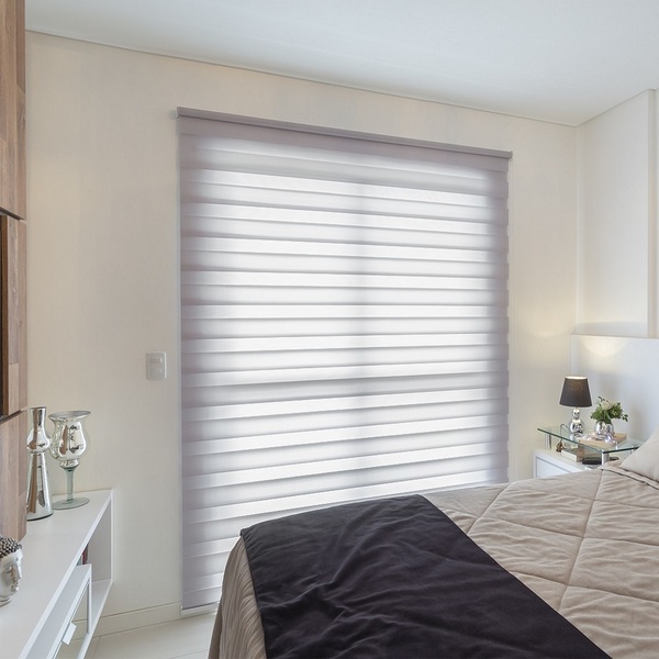 Persiana Rolo Dupla (1,40Lar x 2,25Alt) Double Vision Cinza