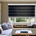 Persiana Rolo Duplo Tecido Zebra Preta 220 (l) X 220 (a) Doub