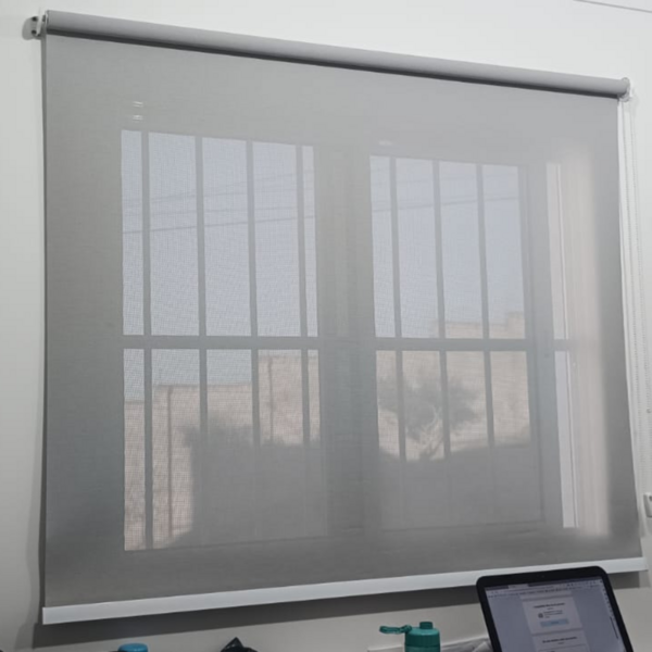 Persiana Rolô Tela Solar Pvc Cinza 1,50x2,20