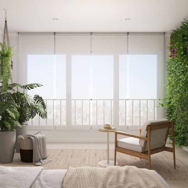 Persiana Rolô Tela Solar Sloop PVC Branca 1,40x2,20m Inspire