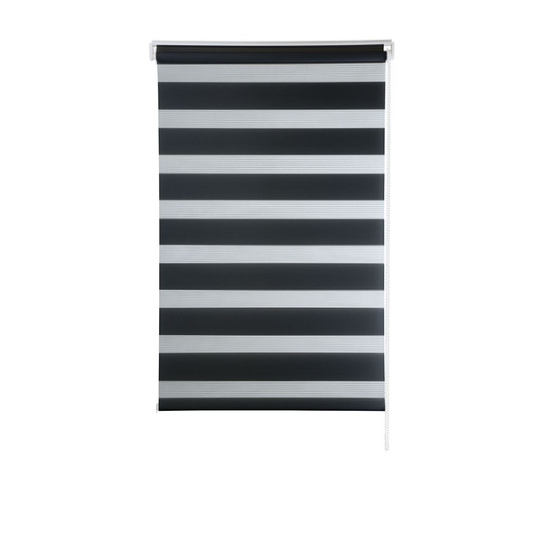 Persiana Rolô Zebra Dupla 1,20m X 2,60m Preta