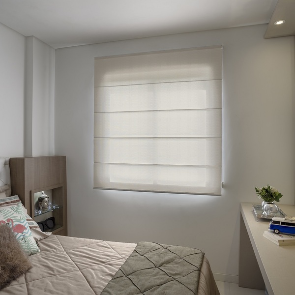 Persiana Romana (1,60Lar. x 2,00Alt.) Tecido Translucido Bege