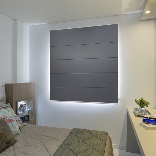 Persiana Romana (1,80larg. X 1,50alt.) Blackout Cinza Escuro