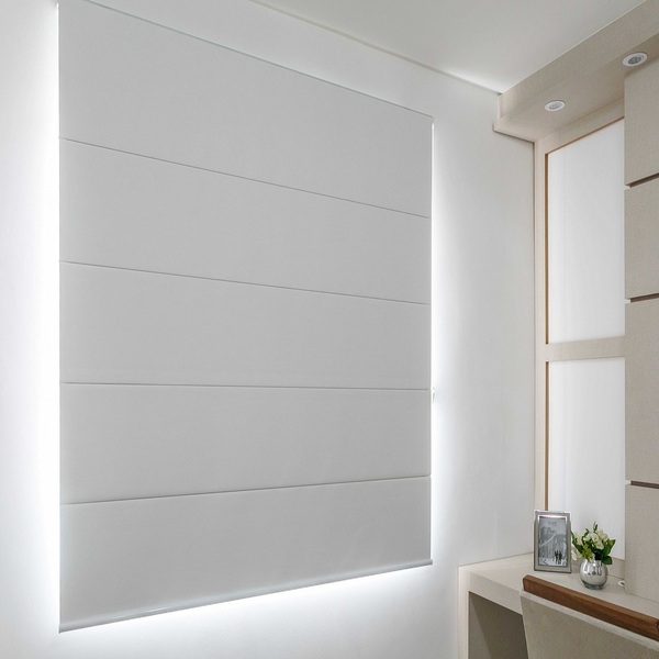 Persiana Romana (2,20Lar. x 2,50Alt.) Tecido Blackout  Branco