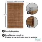 Persiana Romana Bambu Block 100larg X 220alt Natural