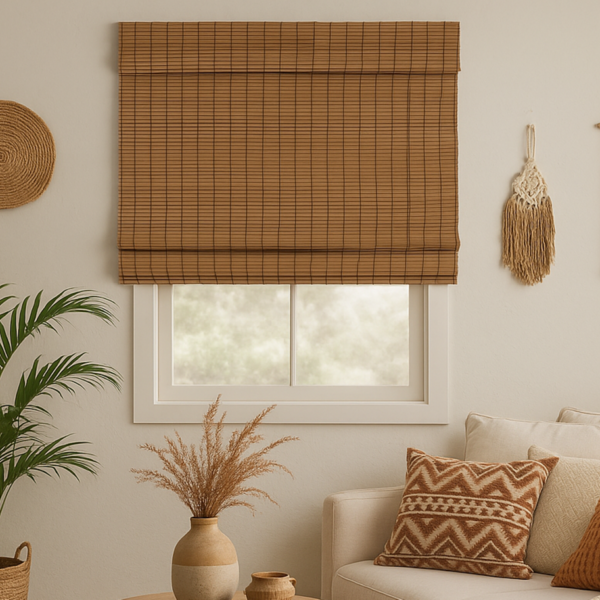 Persiana Romana Bambu Block 120larg X 160alt Natural