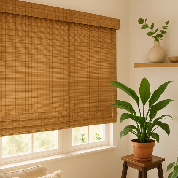 Persiana Romana Bambu Block 160larg X 220alt Natural (2 Peças