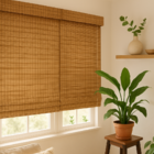 Persiana Romana Bambu Block 240larg X 160alt Natural (2pçs)