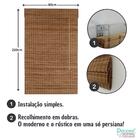 Persiana Romana Bambu Block 80larg X 220alt Natural