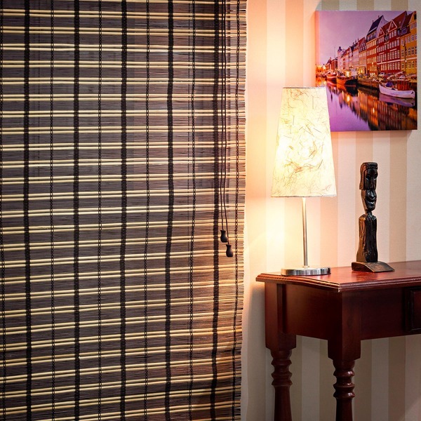 Persiana Romana Em Bambu 1,60larg X 1,60alt Nogueira