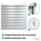 Persiana Zebra Semi Blackout 120larg X 150alt Cinza - Pronta