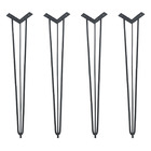 Pés Para Mesas Cor Preta - 04 Un Hairpin Legs De Ferro 74cm A