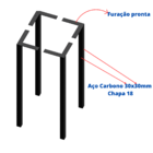 Pés Para Móveis Base Mesa Balcão Office Metal Aço Carbono Pin