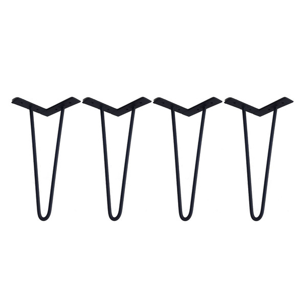 Pés Para Móveis Cor Preta 04 Un Hairpin Legs De Ferro 25cm Altura