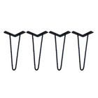 Pés Para Móveis Cor Preta - 04 Un Hairpin Legs De Ferro 30cm