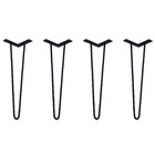 Pés Para Móveis Cor Preta - 04 Un Hairpin Legs De Ferro 45cm