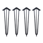 Pés Para Móveis Cor Preta - 04 Un Hairpin Legs De Ferro 46cm