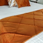 Peseira Drapeada Dupla Face Em Veludo  Terracota Com Forro Ca