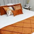 Peseira Drapeada Dupla Face Em Veludo  Terracota Com Forro Ca