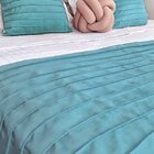 Peseira Drapeada Line Dupla Face Em Veludo Cama Casal Azul Tu