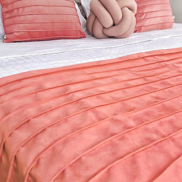 Peseira Drapeada Line Dupla Face Em Veludo Cama Casal Rosa Co