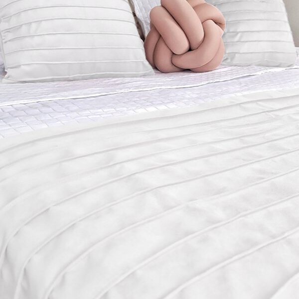 Peseira Drapeada Line Dupla Face Em Veludo Cama King Branco