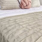 Peseira Drapeada Line Dupla Face Em Veludo Cama Queen Bege