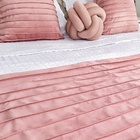 Peseira Drapeada Line Dupla Face Em Veludo Rose Cama Solteiro