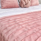 Peseira Drapeada Line Dupla Face Em Veludo Rose Cama Solteiro