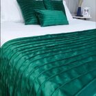 Peseira Drapeada Line Dupla Face Em Veludo Verde Escuro Cama