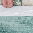 Peseira Drapeada Line Dupla Face Em Veludo Verde Menta Cama S