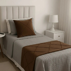 Peseira Drapeada Veludo Luxo 1,60x0,50m Dupla Face cama Solte