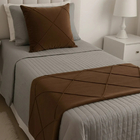 Peseira Drapeada Veludo Luxo 1,60x0,50m Dupla Face cama Solte