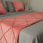 Peseira Drapeada Veludo Luxo 2,15x0,50m Dupla Face cama Casal