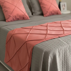 Peseira Drapeada Veludo Luxo 2,15x0,50m Dupla Face cama Casal