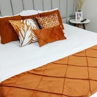 Peseira Drapeada Veludo Luxo 2,15x0,50m Dupla Face cama Casal