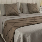 Peseira Drapeada Veludo Luxo 2,15x0,50m Dupla Face cama Casal