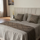 Peseira Drapeada Veludo Luxo 2,15x0,50m Dupla Face cama Casal