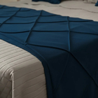 Peseira Drapeada Veludo Luxo 2,40x0,50m Dupla Face cama Queen