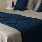 Peseira Drapeada Veludo Luxo 2,40x0,50m Dupla Face cama Queen