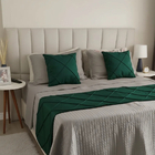 Peseira Drapeada Veludo Luxo 2,40x0,50m Dupla Face cama Queen