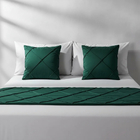 Peseira Drapeada Veludo Luxo 2,40x0,50m Dupla Face cama Queen