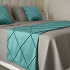 Peseira Drapeada Veludo Luxo 2,40x0,50m Dupla Face cama Queen