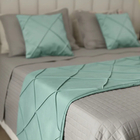 Peseira Drapeada Veludo Luxo 2,90x0,50m Dupla Face cama King